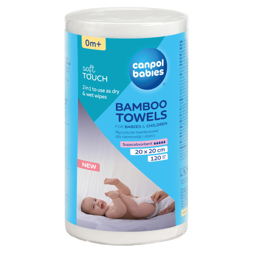 Jednorazové bambusové uteráky 120 ks Canpol babies