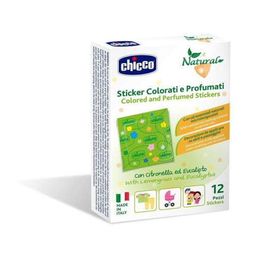 Nálepky farebné parfumované proti hmyzu 12 ks Chicco
