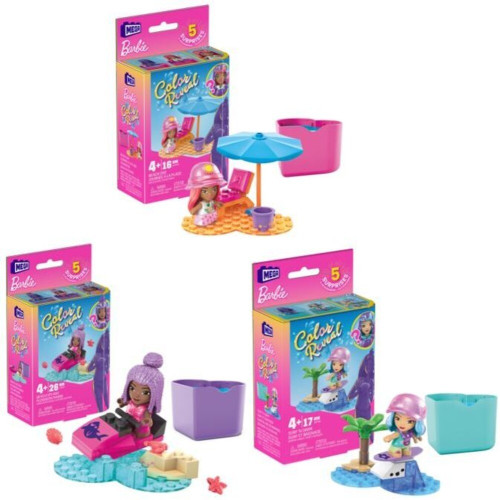 Mega Construx Barbie color reveal mikrobábika