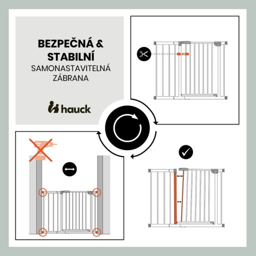 Zábrana Open N Stop 2 Set 75-80 cm + nadstavec 9 cm White Hauck