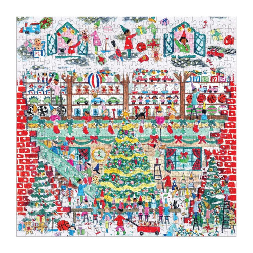 Fóliové puzzle Michael Storrings Vianočná dielňa hračiek 500 dielikov Galison