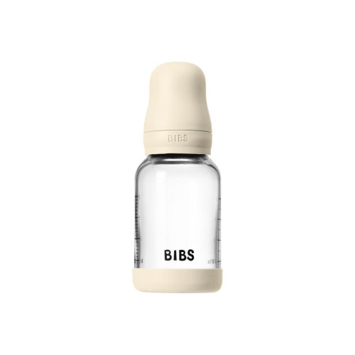 Antikoliková sklenená fľaša s kaučukovým cumlíkom 120 ml Bibs