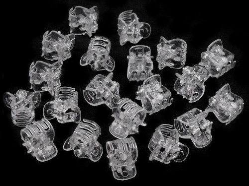 Škripec do vlasov malý 10x13 mm transparent 10 ks