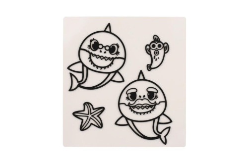 Okenné samolepky a omaľovánky Baby Shark s farbami