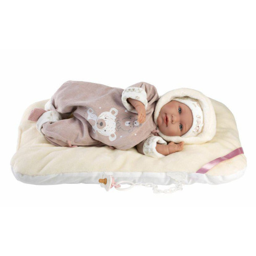 New born realistická bábika bábätko so zvukmi a mäkkým látkovým telom - 42 cm Llorens
