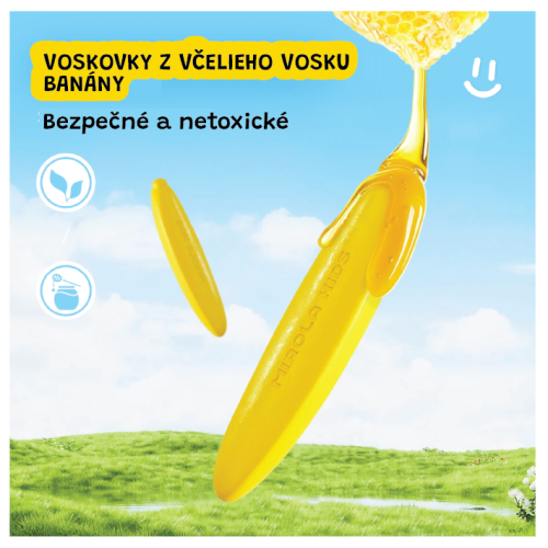 Prvé voskovky zo včelieho vosku Banány 12 ks Jarmelo