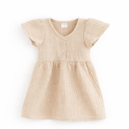 Dojčenské mušelínové šaty beige New Baby