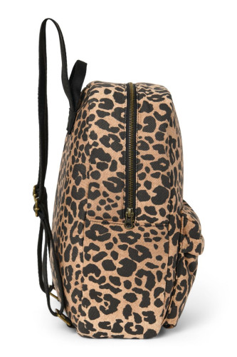 Cotton Midi Backpack - batôžtek s predným vreckom Brown Leopard Studio Noos