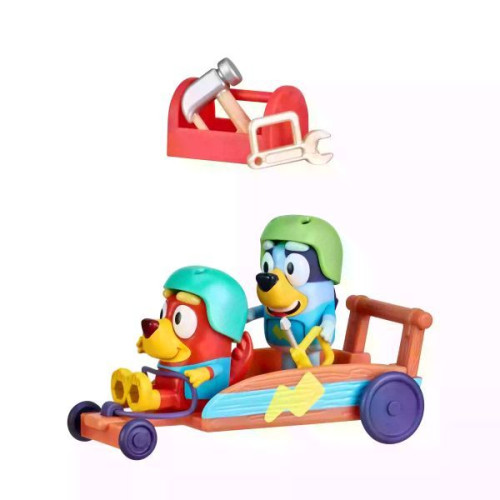 Sada figúrok Gokart motokára Bluey a Rusty