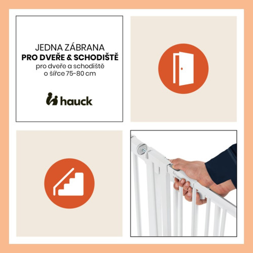 Zábrana Open N Stop 2 Hauck 75-80 cm White