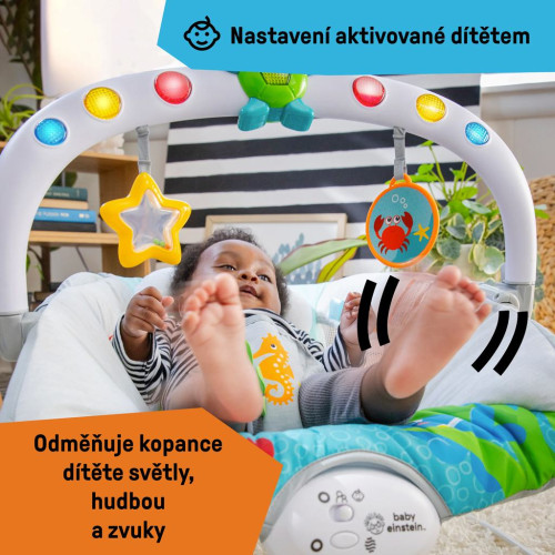 Lehátko hudobné vibračné so svetlami Kick to It Neptune do 9 kg Baby Einstein