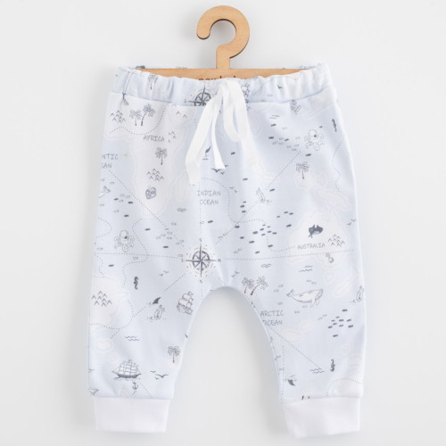 Detské bavlnené nohavice Jogger New Baby For Babies ocean