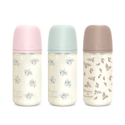 Fľaša sklo Poetry 240 ml fyziologická SX Pro 3 m+ MF Suavinex