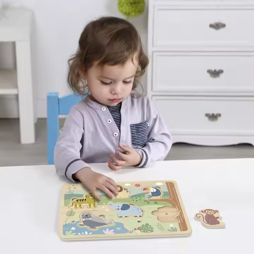 Puzzle so zvukmi Zvieratká z džungle Pastel