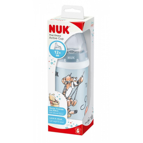 First Choice Active Cup fľaša 300 ml Medvedík Pú so silikónovým náustkom