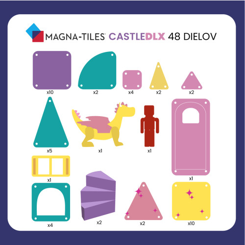 Magnetická stavebnica Castle DLX 48 dielov