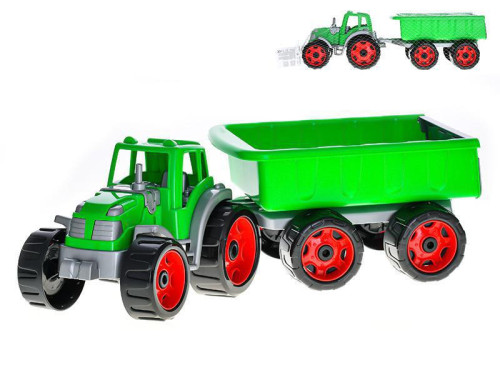 Traktor so sklápacím prívesom 54 cm zelený