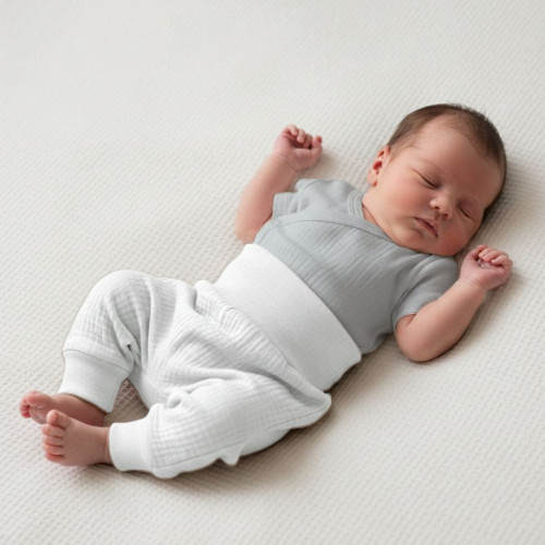 Dojčenské nohavice - buggy mušelín biela Baby Service