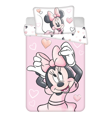 Obliečky do postieľky Minnie Blush Pink 100 x 135, 40 x 60 cm Jerry Fabrics