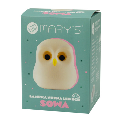 LED silikónová nočná lampička Rgb - sova Mary's