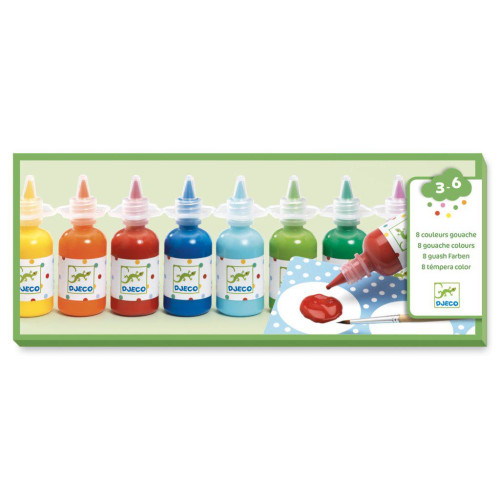 Temperové farby v tube - 8 farieb Djeco