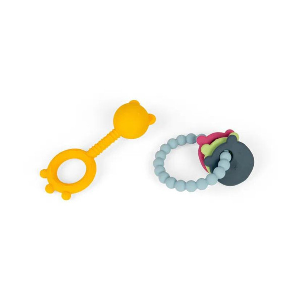 Hrkálka a hryzátko 2 v 1 a hryzací krúžok Medvedík Bigjigs Toys