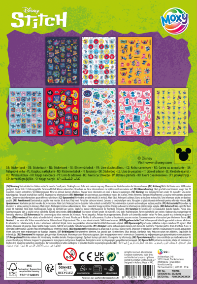 Trblietavé samolepky Stitch A5 8 hárkov