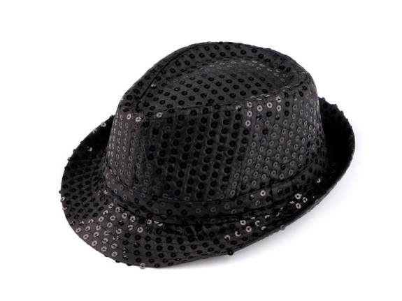Karnevalový klobúk s flitrami