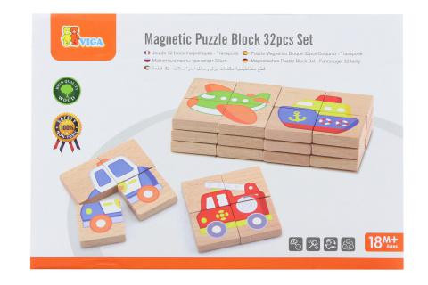 Drevené magnetické puzzle - dopravné prostriedky Viga