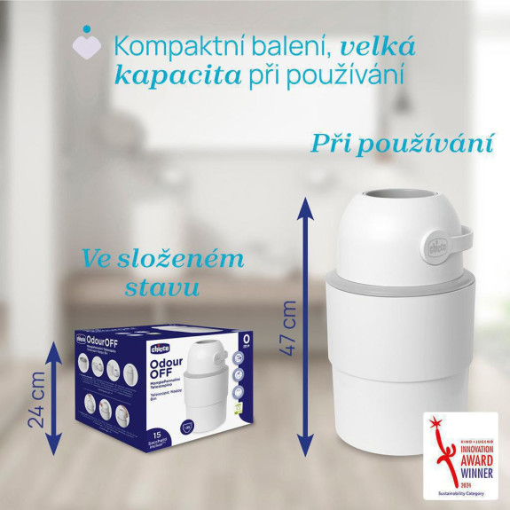 Kôš na plienky teleskopický Odour Off na odstránenie zápachu Chicco