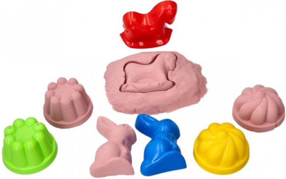 Kinetický piesok - púdrový - 2 kg + mix formičiek