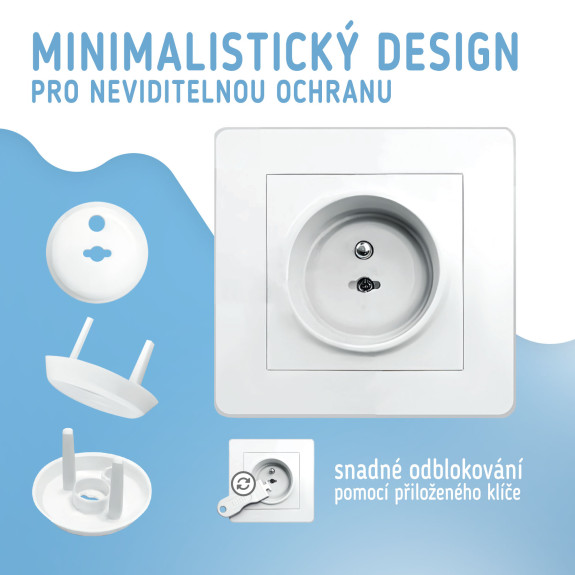 Ochranné kryty na elektrické zásuvky set 12 ks + 2x kľúče Sipo