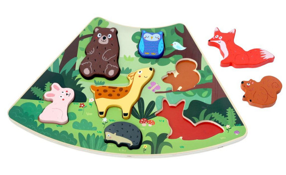 Drevené puzzle Lesné zvieratká prepojiteľné 2Kids Toys