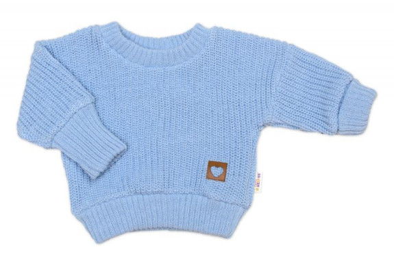 Rastúci oversize pletený svetrík pre bábätko sv. modrý Baby Nellys