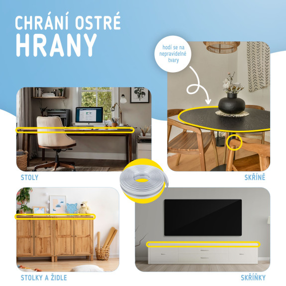 Ochranná páska na hrany transparentná 3 m Sipo