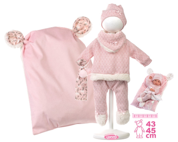 Obleček pre bábiku bábätko New Born veľkosti 40-42 cm s doplnkami Llorens