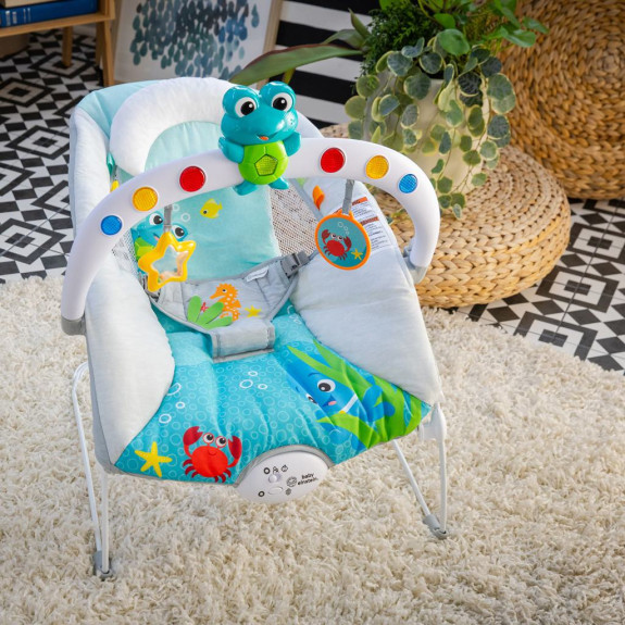 Lehátko hudobné vibračné so svetlami Kick to It Neptune do 9 kg Baby Einstein