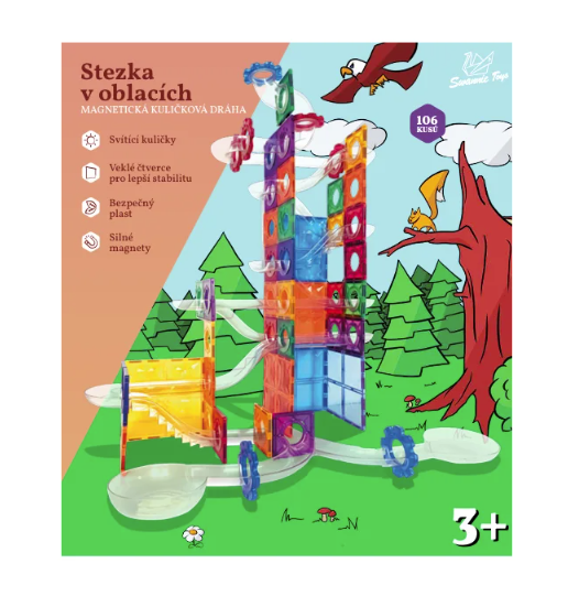 Magnetická guličková dráha Chodník v oblakoch 106 ks