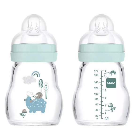 Detská sklenená fľaša 170 ml Feel Good MAM 0+