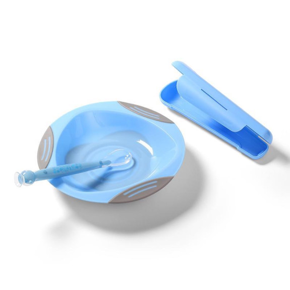 Lyžička silikónová s obalom 6 m+ Babyono