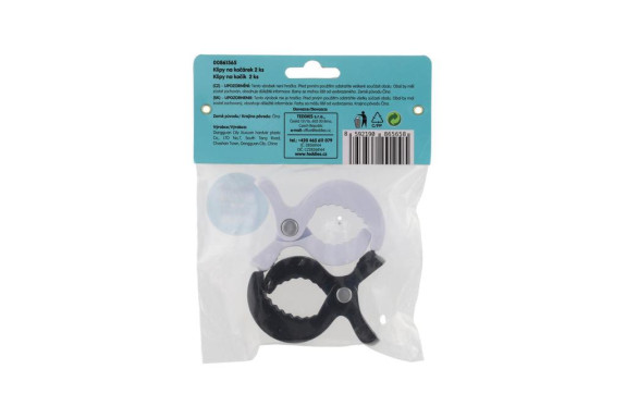 Klipy 2 ks plast 7,5 x 5 cm na kočík čierno-biele