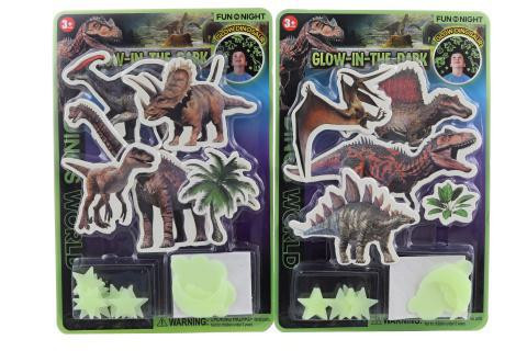 Svietiace nalepovacie dinosaury
