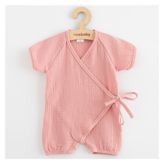Dojčenský letný mušelínový overal New Baby pink