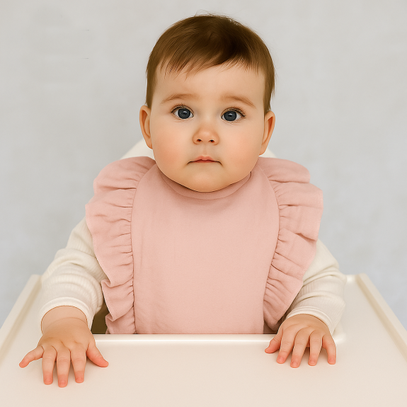Nepremokavý mušelínový podbradník s volánikom Nature Baby Nellys