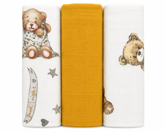 Mušelínové plienky 3 ks Delux 60 x 80 cm, Baby Nellys