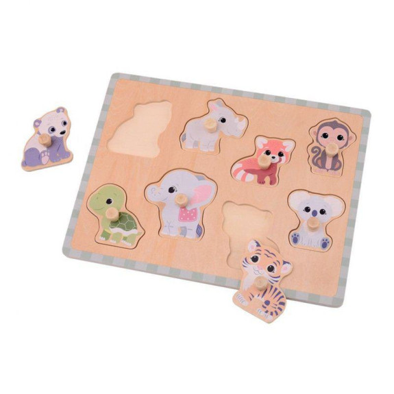 The Wildies Family drevené puzzle s úchytmi 18 m+