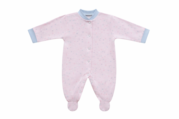 Dojčenský overal bavlna ružový - bodky Baby Service