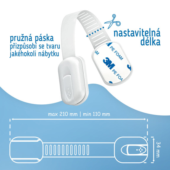 Bezpečnostné zámky viacúčelové pre skrinky a zásuvky nastaviteľné súprava 6 ks Sipo