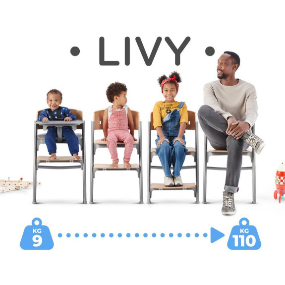 Kinderkraft Stolička jedálenská 3v1 Premium Livy