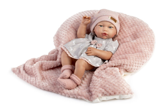 New Born dievčatko - realistická bábika bábätko s celovinylovým telom 853 - 38 cm Guca